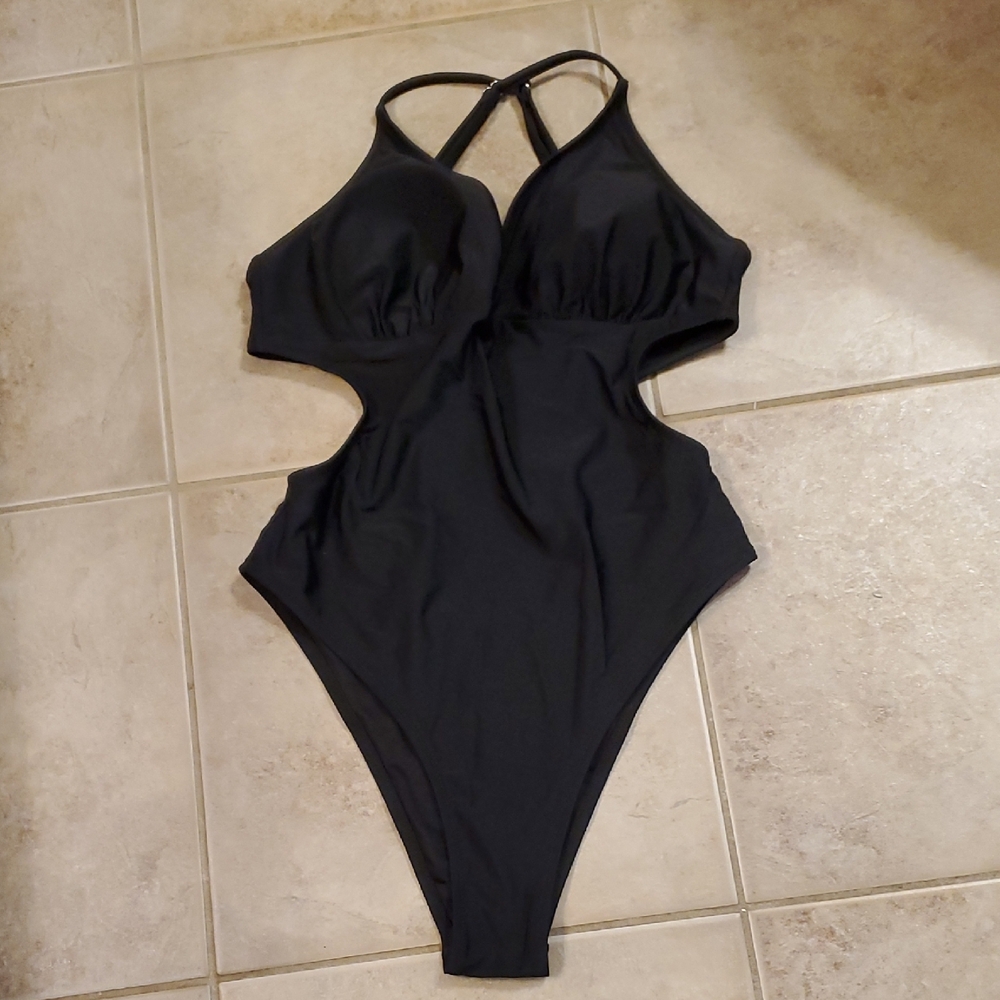 Black Cutout One-Piece Swimsuit